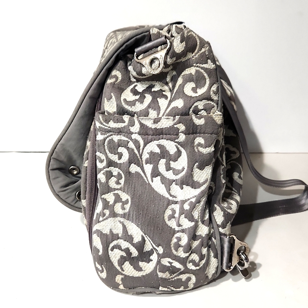Petunia Pickle Bottom Backpack Diaper Bag Gray & Cream - Picture 5 of 10